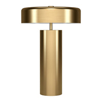 Hudson&Canal Nash 24" Tall Table Lamp with Metal Shade - Brass/Brass-Mid-century modern design for your living room, workspace, or bed side table