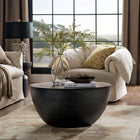 Modway Mella 32" Metal Hammered Coffee Table - Black-Drum-Style Design