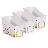Teacher Created Resources Confetti Plastic Book Bin - 3 Pack-Add a little style to your organization with these plastic book bins.