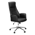 Monarch Specialties 7344 Ergonomic Leather-Look Office Chair - Black-This contemporary office chair features a soft and stylish black leather-look upholstery complemented by a chrome metal base, making it the perfect addition to any modern workspace