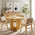 Modway Rivian Round 48" Wood Dining Table - Oak-Seats 4-6