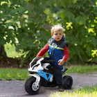 Aosom 6V Kids Motorcycle with Headlights - Blue-Extra stable no-tip three-wheeled design 