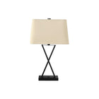 Monarch Specialties 25" H Transitional Table Lamp - Black Metal / Beige Shade-Bring flair and style to a livingroom, bedroom, or office space with this 25"h table lamp in a transitional design with a black metal x-frame topped with a chic beige linen rectangular shade