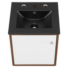 Modway Transmit 18" Wall-Mount Bathroom Vanity - Walnut/Black-8