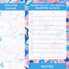Blueline 2027 12-Month Colourful Monthly Desk Pad Calendar - 22" x 17" - Floral - Bilingual-One month per sheet, one block per day