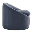 Modway Sadie Slipcovered Linen-Blend Round Accent Chair - Denim-Rubberwood Legs With Floor Glides