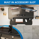 Mount-It! Electric Standing Desk Converter with 38" Desk Top - Black-The built-in device slot allows you to keep your tablet or smartphone in sight