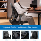 Mount-It! Ergo Collection Memory Foam Curved Back Support - Black-The durable cover is made from breathable mesh fabric and can be simply unzipped and removed for washing