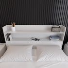 Nexera Hunter Bookcase Headboard - Queen Size - White-Warranty Included: Rest easy with a one-year warranty included, providing added assurance for a stylish and functional upgrade to your bedroom