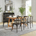 Flash Furniture HERCULES Series Stackable Early American Wood Cross Back Chair-Stacks up to 8 Chairs High