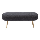Zuo Creek Bench - Glitter Black-Electroplated steel leg