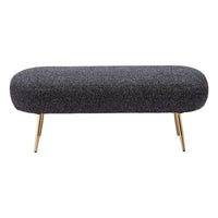 Zuo Creek Bench - Glitter Black-Electroplated steel leg
