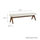 Modway Lyra 63" Boucle Upholstered Bench - Ivory/Boucle-63 Inches