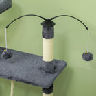 PawHut 53" Cat Tree Tower with Scratching Posts, Condo and Beds - Dark Grey-Toy balls and teasing rope for playful stimulation 