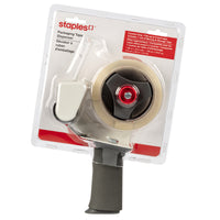 Staples Premium Tape Dispenser, 48mm x 50m Tape, 2.6-mil, Bonus Tape Roll-Seal cartons quickly and comfortably