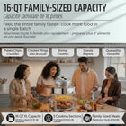 Granitestone Big Boss 16 qt Extra Large Glass Air Fryer with 3 Cooking Sections and Stainless Steel Racks - Silver-8