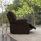 HOMCOM Double Seat PU Leather Reclining Sofa with Arms - Brown-Steel frame ensures reliable strength when in use