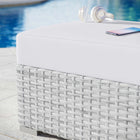 Modway Convene Outdoor Ottoman - Light Grey/White-Machine Washable Cushion Covers