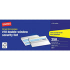 Staples Fold-and-Stick #10 Double Window Security Envelopes - 4-1/8" x 9-1/2" - White - 250 Pack-Versatile #10 envelopes are ideal for mailing letters, cheques, billing statements, invoices and more