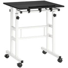 HOMCOM 23.6" Mobile Stand Up Desk - Black-Height adjusts from 27.8" to 47.2", promoting a healthier sit-stand work style