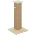 PawHut 32" Cat Scratching Post with Sisal Teasing Ball - Beige-Sisal scratcher to satisfy the nature of your cats and protect your furniture 