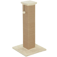PawHut 32" Cat Scratching Post with Sisal Teasing Ball - Beige-Sisal scratcher to satisfy the nature of your cats and protect your furniture 