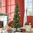 HOMCOM 6' Pre-Lit Artificial Christmas Tree with Warm White LED Lights - Green-200 LED lights built right into the tree provide a warm display 