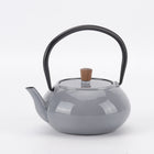 Minimal Enamelled Cast Iron Teapot - Classic Grey - 0.6 L-Beautiful glossy enameled surface looks like ceramic