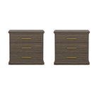 Manhattan Comfort Clifford Traditional 3-Drawer Nightstand - Walnut-Compact & Functional Design: Ideal for bedrooms, guest rooms, or small spaces