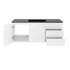 Modway Vitality 48" Single Sink Bathroom Vanity - White/Black-8" Centerset Faucet Holes