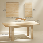 HOMCOM 55"-71" Rectangular Modern Extendable Dining Table for 6-8 - Natural Wood-Robust MDF with melamine faced ensures durability and easy cleaning