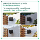 Blink Outdoor 2K+ Wireless smart security 2-camera system - Black-Blink Weather Shield — Built to brave the elements, Blink Outdoor 2K+ has a weather-resistant IP-65 design that stands up to rain, dust, and severe weather, keeping your security running strong all year round