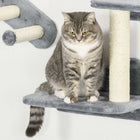 PawHut 4-Piece Cat Wall Shelves with Condo - Grey-Colours: Grey, Cream 