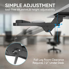 ShoppingAll Adjustable Under Desk Keyboard Tray with 25" W x 9.8" D Slide Out Drawer - Black-Easy Installation: Mounts securely to wooden desks with included hardware. Ensure desk clearance for bracket dimensions: 6” W x 14.1” L (extends to 20”) x 3.6” H
