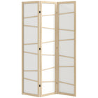 HOMCOM 3 Panel Freestanding Room Divider - Natural Wood-Transform your living space effortlessly with our three-panel folding room divider
