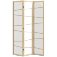 HOMCOM 3 Panel Freestanding Room Divider - Natural Wood-Transform your living space effortlessly with our three-panel folding room divider
