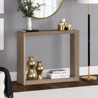 Hudson&Canal Osmond 36"W Console Table - Antiqued Grey Oak-Finished in wood-look antiqued gray oak