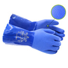 Atlas Full PVC Coating Extra Rough Finish 12" Gauntlet Glove - Cotton Liner - Blue - Large-Rough grip