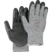 Jomac Canada Salt & Pepper Knit Gloves With Black Palm Coating, Size Small/7 - 12 Pack-Coating Polyurethane