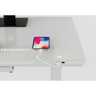 ShoppingAll Glass Electric Height Adjustable Standing Desk with Drawer - White-6