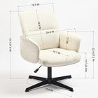 Homy Casa Upholstered Swivel Conference Office Chair with Arms - Beige-Business Versatility: Suitable for meeting, consultation, and office discussion spaces.