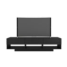 Nexera Rustik 72" TV Stand With 3-Drawers - Black-3 storage drawers on metal slides