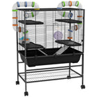 PawHut 43" Rolling Hamster Cage with Tunnel Tube System & Storage Shelf-Spacious space enhances exploration and exercise opportunities