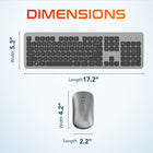 Delton K100 Wireless Slim Keyboard and Mouse Set - Silver-Enjoy a comprehensive full-sized keyboard with a 104 button layout and 12 function keys that includes all necessary keys for staying efficient.