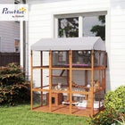 PawHut 81" H Catio Outdoor Enclosure - Orange-Accommodates 2-4 cats, fit for multiple cat households 