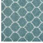 Modway Solvea Moroccan Trellis Shag Area Rug - 8 ft W x 10 ft L - Aqua Blue/Ivory-100% Polypropylene