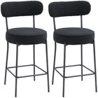 HOMCOM 27" Counter Height Bar Stools - Black - 2 Pack-Comes as a set of two for creating a clean, coordinated look
