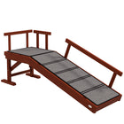 PawHut 49" L Wooden Large Dog Ramp - Brown-Four removable guardrails ensure safety on the ramp 