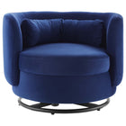 Modway Relish Performance Velvet Swivel Chair - Black Navy-Dense Foam Padding