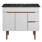 Modway Harvest 36" Bathroom Vanity - Grey/Black-8" Centerset Fixtures Not Included